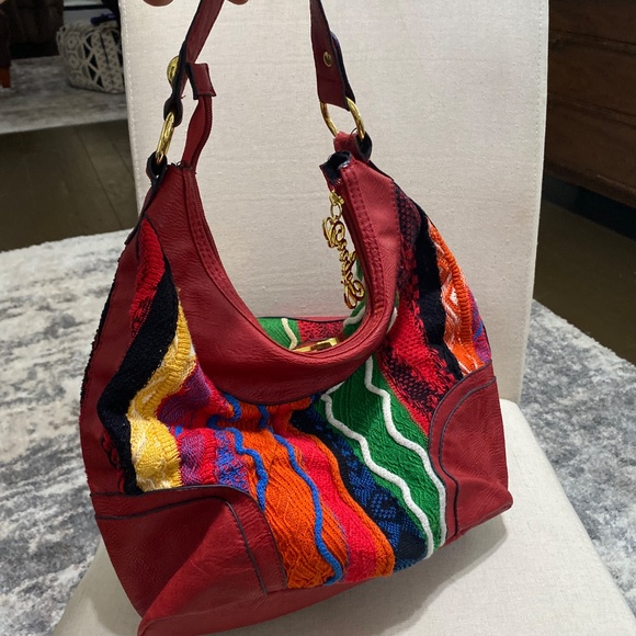 Vintage COOGI rare knitted red gold multicolor purse bag & wallet Hobo Shoulder - Picture 14 of 17